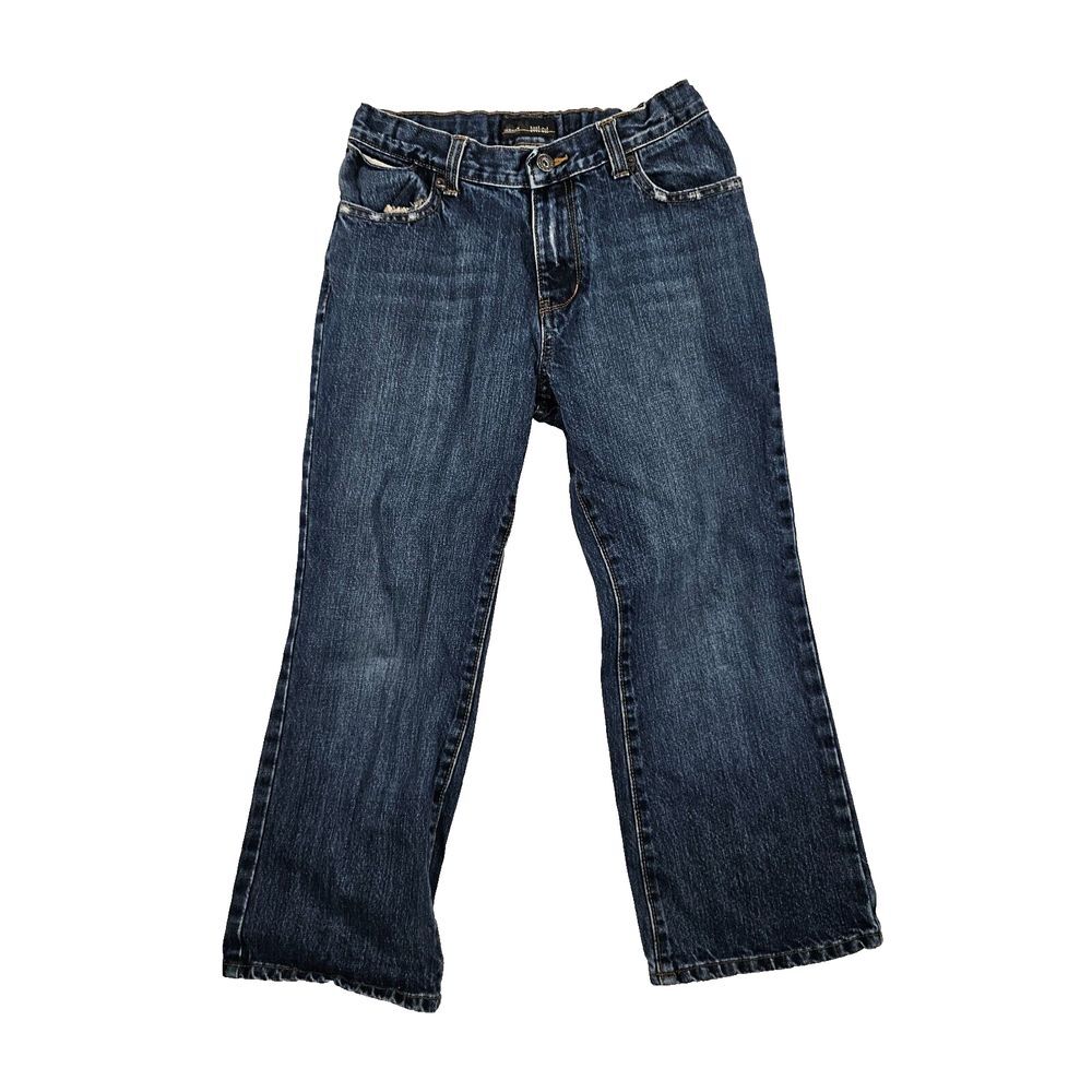 Old Navy Boot-Cut Jeans Denim Whisker Dark Wash Blue Kids Boys Size 10 (28x23)